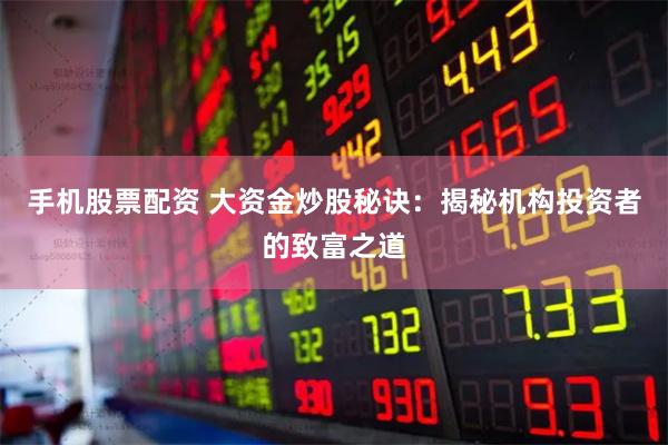 手机股票配资 大资金炒股秘诀：揭秘机构投资者的致富之道